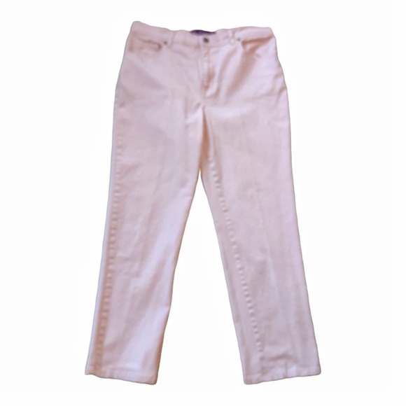 Gloria Vanderbilt Denim - GLORIA VANDERBILT Amanda Jeans Pastel Pink Stretch Denim Straight Leg Size 12/14
